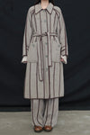 Mutedance 24 Autumn and Winter Lapel Flower Dye Belt Coat MD-MD24FW38-GRAY